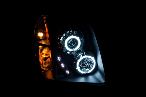 ANZO 2007-2014 GMC Yukon Projector Headlights w/ Halo Black (CCFL) - 111148