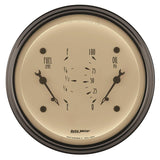AutoMeter Gauge Dual Fuel & Oilp 3-3/8in. 0 Ohm(e) to 90 Ohm(f)& 100PSI Elec Antique Beige - 1824