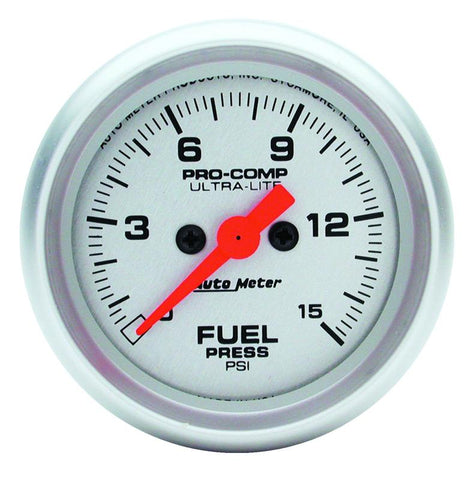 Autometer Ultra-Lite 2-1/16in 15psi Fuel Pressure Gauge - Digital Stepper Motor - 4361