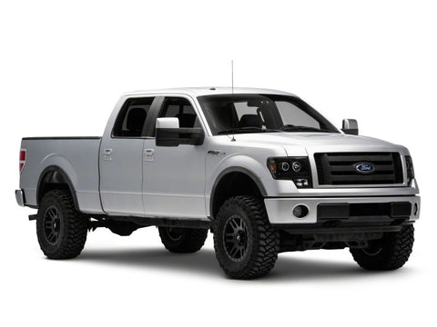 Raxiom 09-14 Ford F-150 Super White LED Halo Projector Headlights- Blk Housing (Clear Lens) - T542825