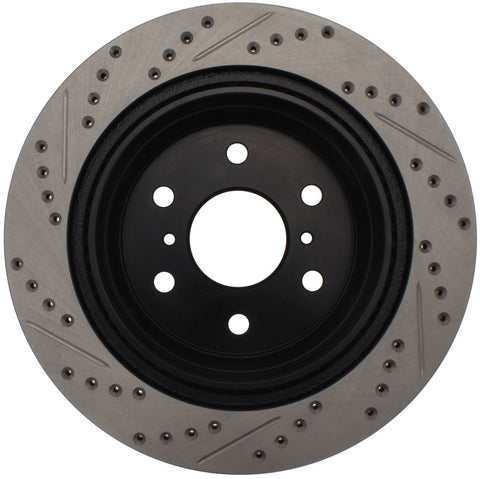 StopTech 05-10 GMC Sierra (w/ Rear Drum) / 07-09 GMC Yukon Rear Right Slotted & Drilled Rotor - 127.66065R