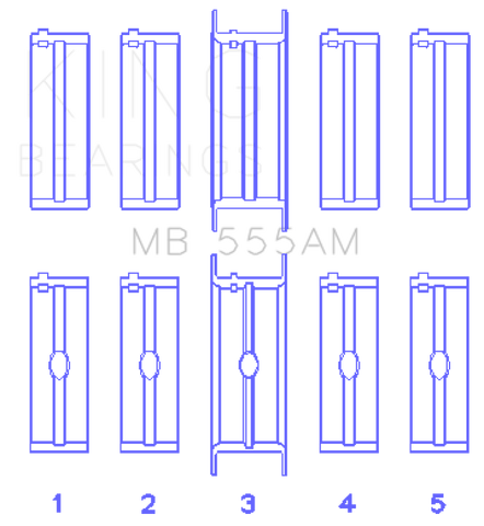 King Chrysler 350/361/383/403 (Size 010) Main Bearing Set - MB555AM010