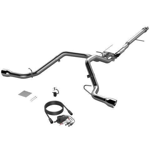QTP 14-18 Chevy Silverado 1500 4.8L/5.3L EC/CC SB 304SS Scrmr Cat-Back Rear Split Exit w/4.5in Tips - 410015