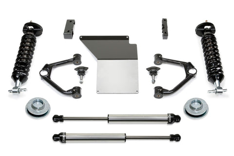 Fabtech 07-14 GM C/K1500 SUV 2WD/4WD 4in Budget UCA System w/DL 2.5 Coilovers & Rear DL Shocks - FTS21201