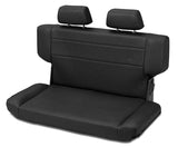Bestop N-Tumble Seat - 97-06 Jeep Wrangler TJ Rear Trailmax Ii Fold (All Vinyl Black Crush) - 39435-01