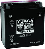 Yuasa YTX16-BS-1 Maintenance Free AGM 12-Volt Battery w/Bottle - YUAM32X61