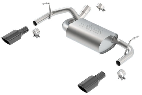 Borla 12-16 Jeep Wrangler 3.6AT/MT 4WD 2+4DR S/ SQ /RL/AC SR 2.5in, 2in Tip 3.5 sqx8 Black Chrome - 11834BC