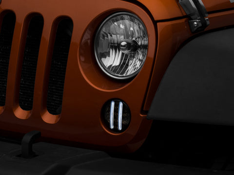 Raxiom 07-18 Jeep Wrangler JK Axial Series LED Front Turn Signals (Smoked) - J119943