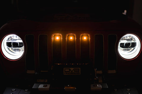 DV8 Offroad 2020+ Jeep JT Grill Amber Marker Lights - GRGL-01