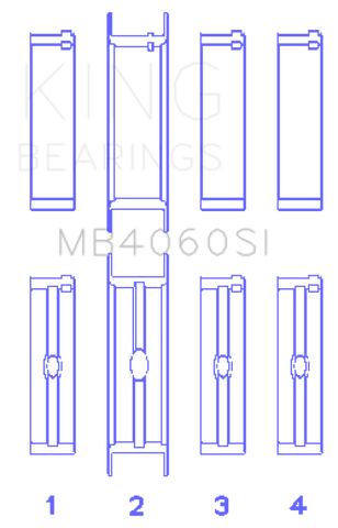 King Engine Bearings Chrysler Caravan 201Ci V6 Ohv (Size +0.25mm) Main Bearing Set - MB4060SI0.25