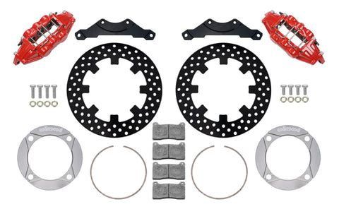 Wilwood 2014+ Polaris RZR XP 1000 Rear Kit 11.25in Drilled - Red - 140-16633-DR