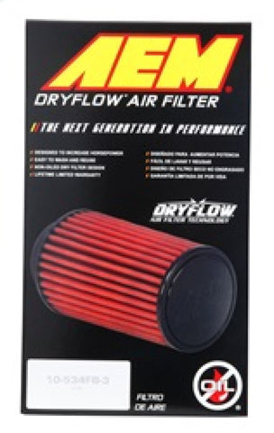 AEM 3.25 in DRY Flow Short Neck 9 in Element Filter - 21-2109DK