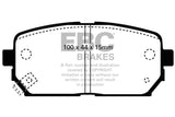 EBC 2007-2010 Kia Rondo 2.4L Ultimax2 Rear Brake Pads - UD1296