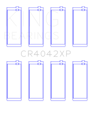 King BMW M40/M42/M43/M44 1.6L/1.8L/1.9L (Size .026) Connecting Rod Bearings (Set of 4) - CR4042XP.026