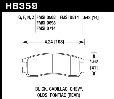 Hawk Performance Ceramic Street Brake Pads - HB359Z.543