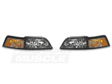 Raxiom 99-04 Ford Mustang Axial Series OE Style Headlights- Chrome Housing (Clear Lens) - 42011
