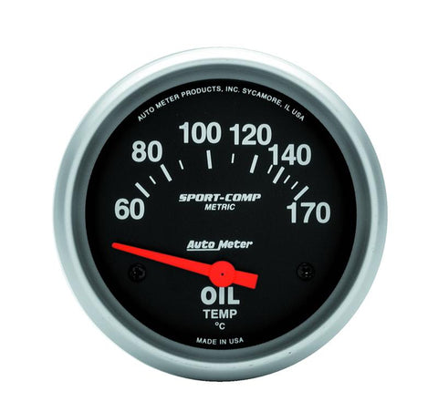 Autometer Sport-Comp 66.7mm 60-170 Deg C Short Sweep Electronic Oil Temperature Gauge - 3543-M