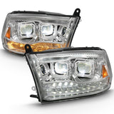 ANZO 2009-2018 Dodge Ram 1500 Led Projector Plank Style Switchback H.L Halo Chrome Amber (OE Style) - 111465