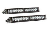 Diode Dynamics 12 In LED Light Bar Single Row Straight Clear Flood (Pair) Stage Series - DD6033P