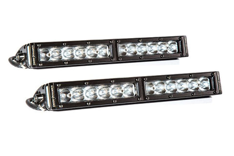 Diode Dynamics 12 In LED Light Bar Single Row Straight Clear Flood (Pair) Stage Series - DD6033P