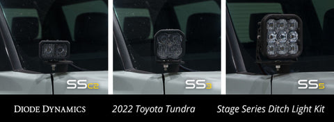 Diode Dynamics 2022 Toyota Tundra SS5 Sport Stage Series Ditch Light Kit - White Combo - DD7397