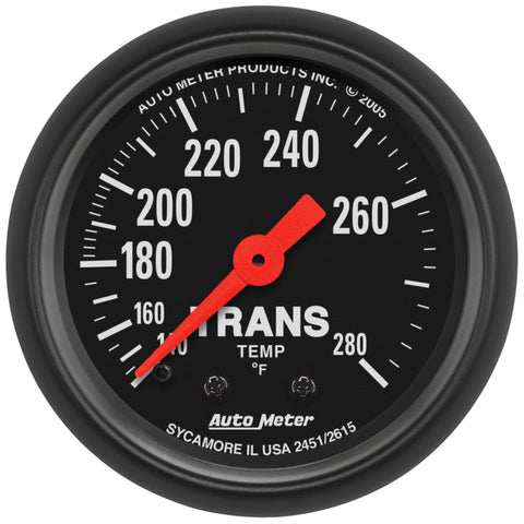 Autometer Z Series 52mm 140-280 Degrees F Mechanical Transmission Temperature Gauge - 2615