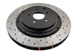 DBA 09+ Nissan GTR R-35 Rear Drilled & Slotted 5000 Series 2 Piece Rotor Assembled w/ Black Hat (Ava - DBA52321BLKXS