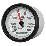 AutoMeter Gauge Vac/Boost 2-5/8in. 30Inhg-20PSI Mechanical Phantom II - 7801