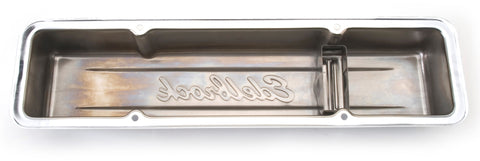Edelbrock Valve Cover Signature Series Chevrolet 1959-1986 262-400 CI V8 Low Chrome - 4449