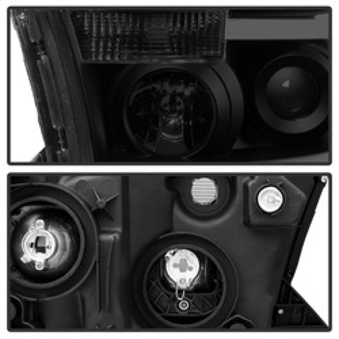 xTune Toyota Tundra 07-13 LED Light Bar Projector Headlights Black Smoked PRO-JH-TTU07-LED-BSM - 9030413