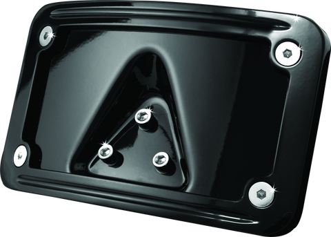 Kuryakyn Curved Laydown License Plate Frame Gloss Black - 3148