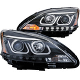 ANZO 2013-2015 Nissan Sentra Projector Headlights w/ U-Bar Black - 121487