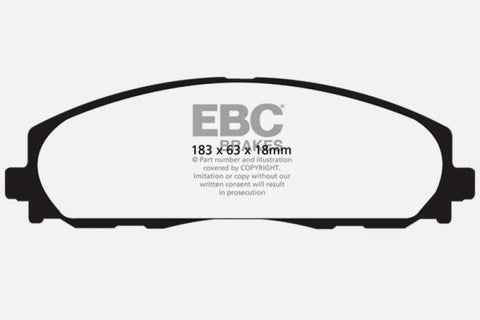 EBC 12+ Chrysler Town & Country 3.6 Yellowstuff Front Brake Pads - DP41888R