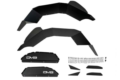 DV8 Offroad 20-24 Jeep Gladiator JT Rear Inner Fender Liners - Satin Black - INFEND-07RB