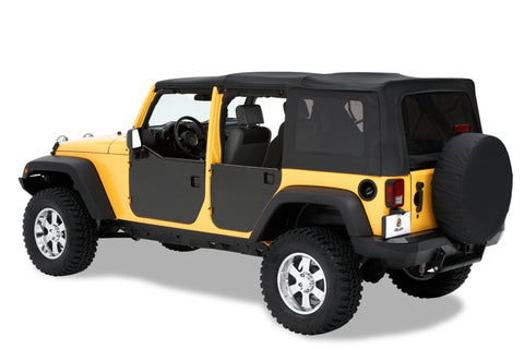 Bestop 07-18 Jeep Wrangler JK 4-Door Element Panels (Rear Doors Black) - 51804-01