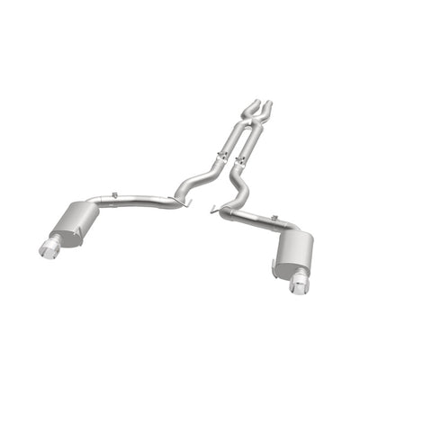 MagnaFlow Cat Back, SS, 3in, Street, Dual Split Polished 4.5in Tips 2015 Ford Mustang GT V8 5.0L - 19100