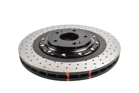 DBA 22-23 Hyundai Kona N Front 5000 Series 2-Piece Drilled Rotor w/Black Hat - DBA53148BLKXD