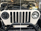 Raxiom 97-18 Jeep Wrangler TJ/JK Axial Series LED Headlights- Black Housing (Clear Lens) - J108039
