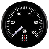 Autometer Stack 52mm 0-100 PSI 1/8in NPTF Male Pro Stepper Motor Oil Pressure Gauge - Black - ST3302