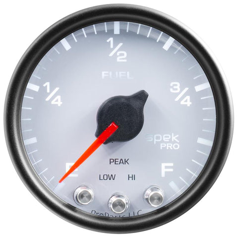 Autometer Spek-Pro Gauge Fuel Level 2 1/16in 0-270 Programmable Wht/Blk - P31212
