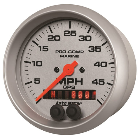 Autometer Marine Silver Ultra-Lite 3-3/8in 50MPH GPS Speedometer Gauge - 200635-33