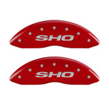 MGP 4 Caliper Covers Engraved Front & Rear SHO Red finish silver ch - 10222SSHORD