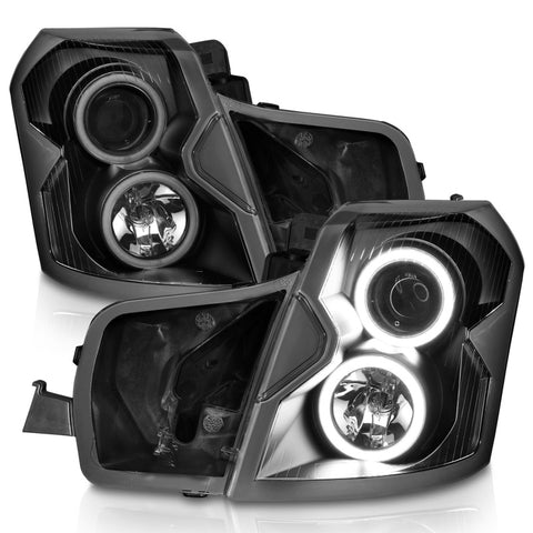 ANZO 2003-2007 Cadillac CTS Projector Headlights w/ Halo Black (CCFL) - 121417