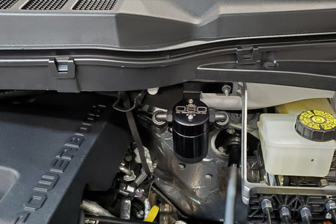 J&amp;L 2021-2024 Ford F-150 3.5L Passenger Side Oil Separator 3.0 - Black Anodized - 3028P-B