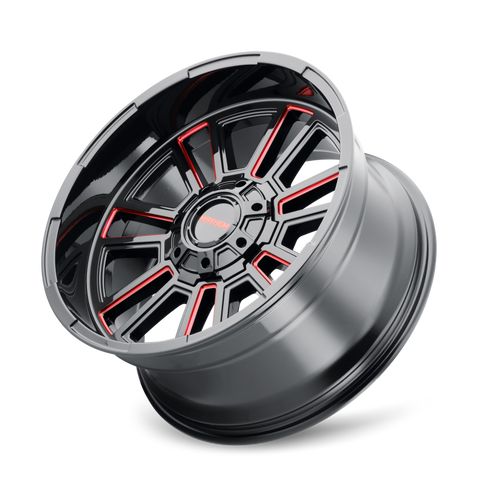 Mayhem 8115 Apollo 20x9 / 8x170 BP / 0mm Offset / 125.2mm Hub Black w/ Prism Red Wheel - 8115-2970BTR