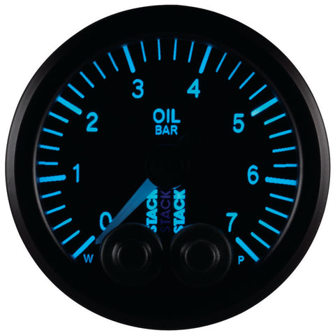 Autometer Stack 52mm 0-7 Bar M10 Male Pro-Control Oil Pressure Gauge - Black - ST3501