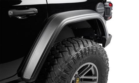 Bushwacker 18-21 Jeep Wrangler JL (2-Door & 4-Door) Flat Style Flares 4pc - Black - 11950-07