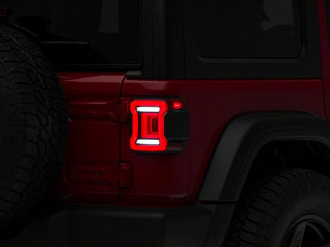 Raxiom 18-23 Jeep Wrangler JL Horizon LED Tail Lights- BlkHousing- Red Lens - J133625-JL