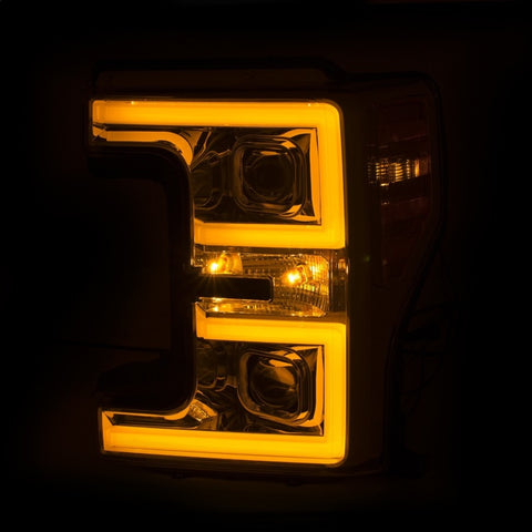 ANZO LED Headlights 17-18 Ford F-250 Super Duty Plank-Style L.E.D. Headlight Chrome (Pair) - 111389