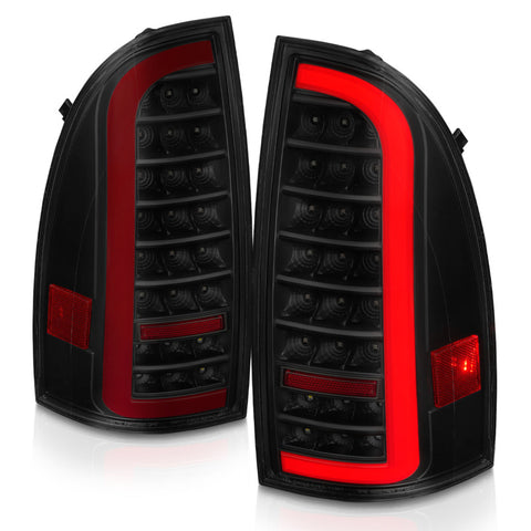 ANZO 05-15 Toyota Tacoma Full LED Tail Lights w/Light Bar Sequential Black Housing Smoke Lens - 311428